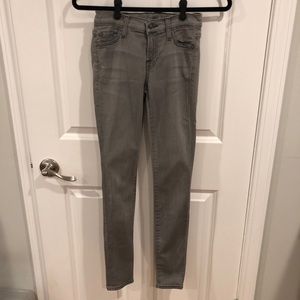 7 for all Mankind Grey Skinny Jeans Size 24